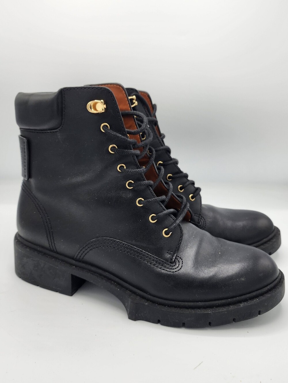 Coach Lorimer Leather Lace-Up Women’s Ankle Boots